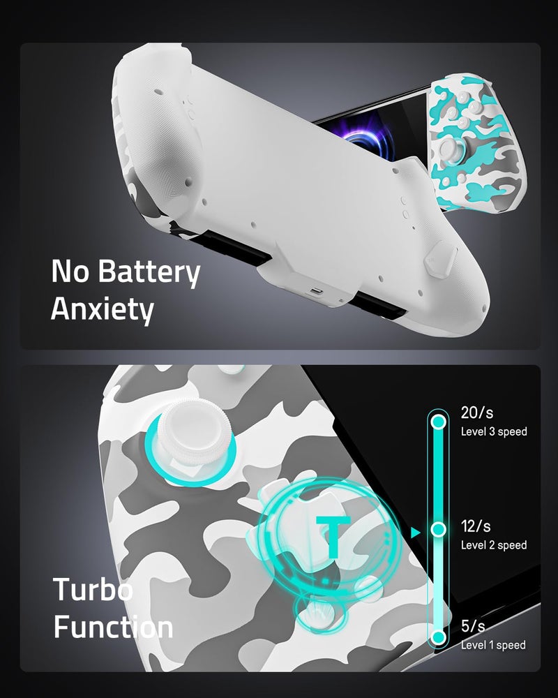 FUNLAB Switch Joypad Controller for Nintendo Switch/OLED Joycon, Ergonomic Switch Handheld Controller Joypad Replacement, Camo One Piece Controles Customizable with Adjustable Color, Turbo, Mapping - Image 5
